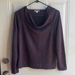 James Perse Deep Purple Cowl Neck Sweater
